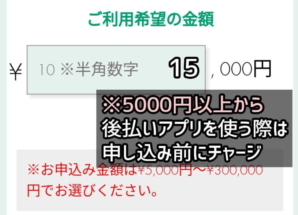 ④利用金額を入力