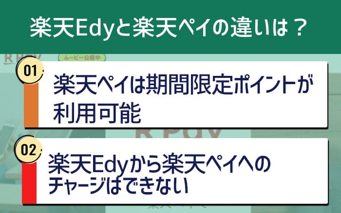 楽天Edyと楽天ペイの違いは？